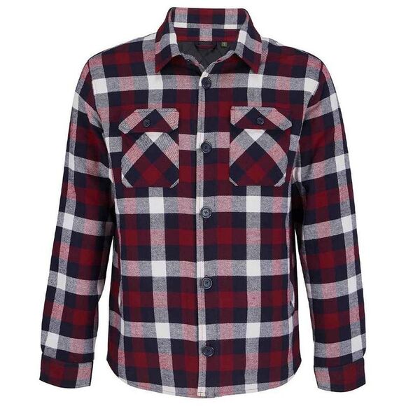 SOLS Unisex Adult Noah Flannel Padded Overshirt / Medium Burgundy